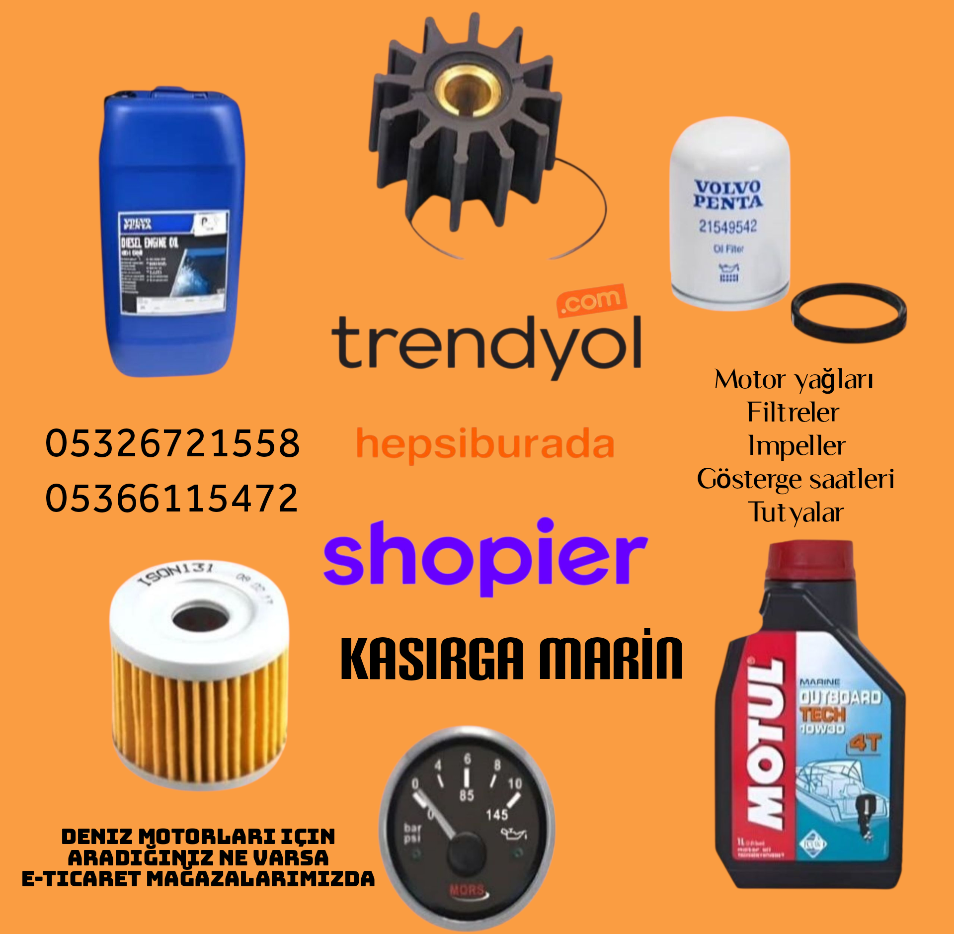 Deniz motorları için yedek parça ve bakım kitleri