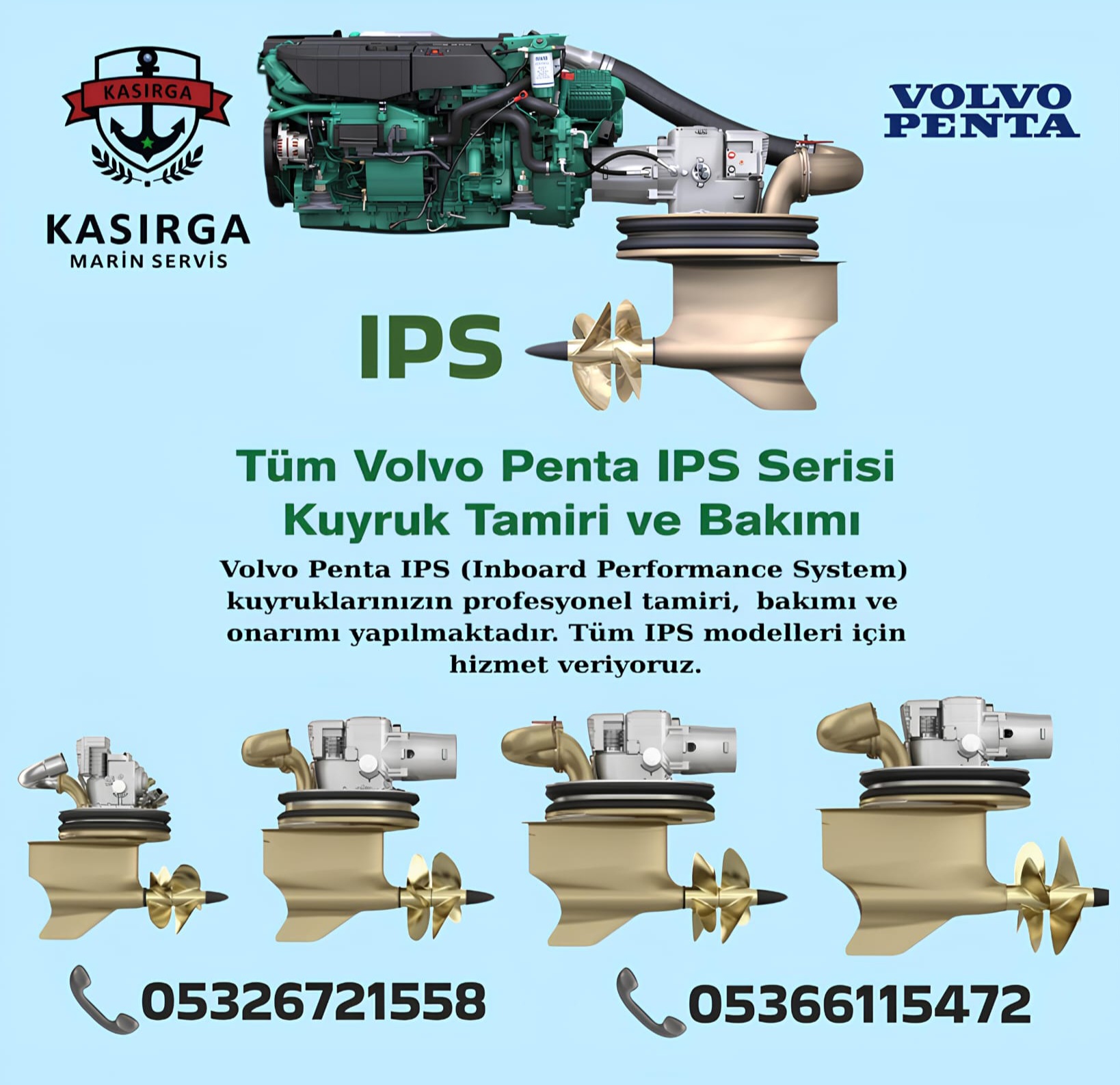 Volvo penta IPS serisi kuyruk bakımı